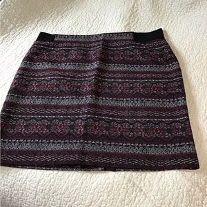 J Jill Black Red Pencil Skirt L